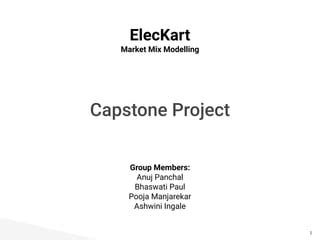 ekart capstone project|Market Mix Model .